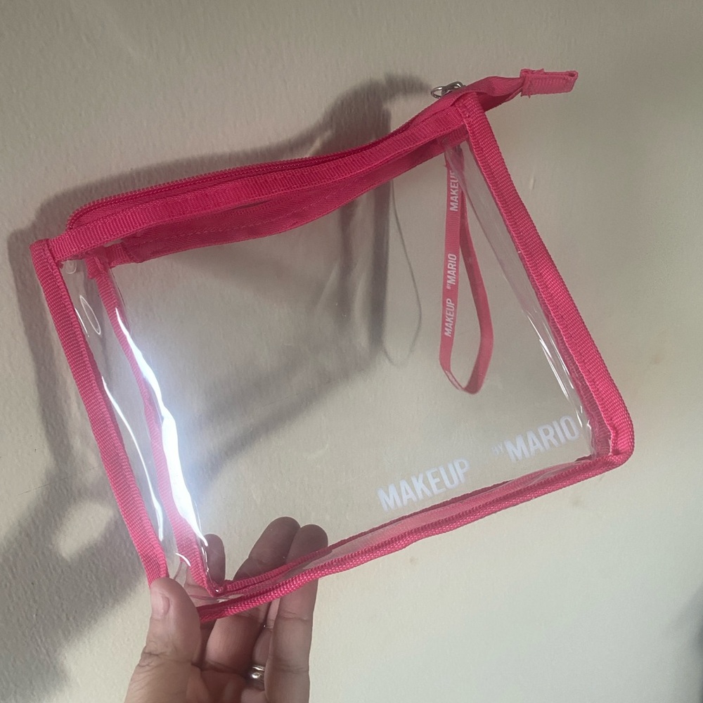 Makeup by Mario Transparent Pink Trim Bag